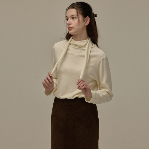 Tie scarf top - Ivory