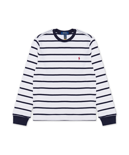폴로 랄프 로렌 칠드런() 스트라이프 와플 코튼 롱 슬리브 티-멀티 컬러 상품 이미지