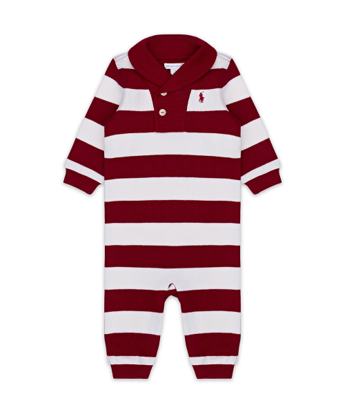 폴로 랄프 로렌 칠드런() 스트라이프 에스테이트 리브 코튼 커버올-레드 상품 이미지