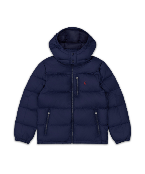 폴로 랄프 로렌 칠드런() 립스탑 다운 후드 재킷-네이비 상품 이미지