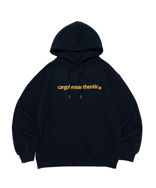Винтажное худи с аутентичным логотипом (Navy/Yellow)