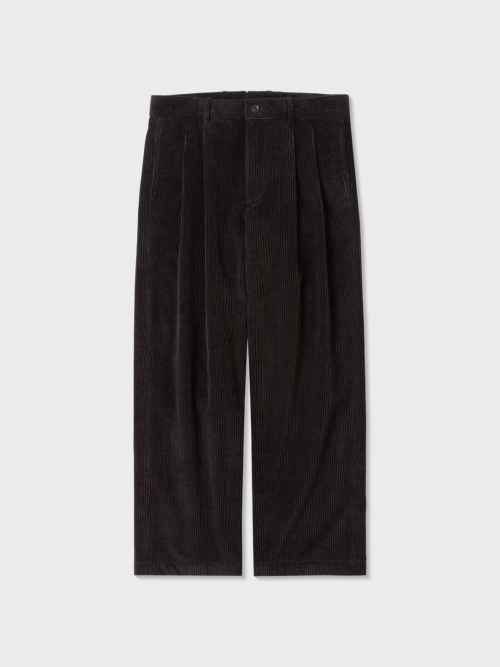 Вельветовые брюки со складками (DARK BROWN)