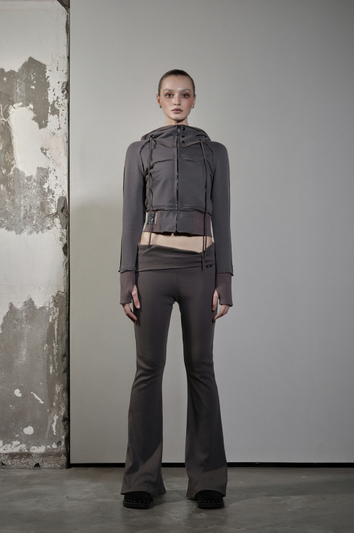 MONO RIB FOLDING PANTS [CHARCOAL]