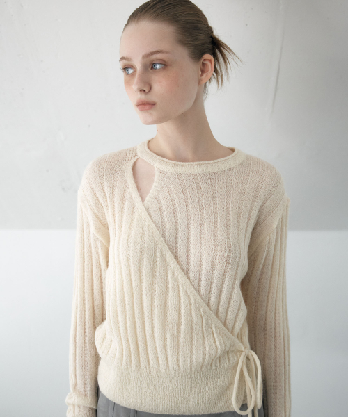 RIBBED WRAP PULL-OVER_CREAM