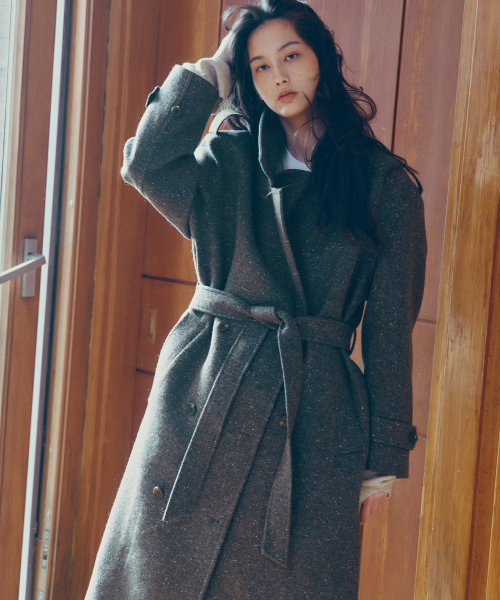 шерсть Blended Tailored Maxi Long пальто_CTO148(Charcoal)