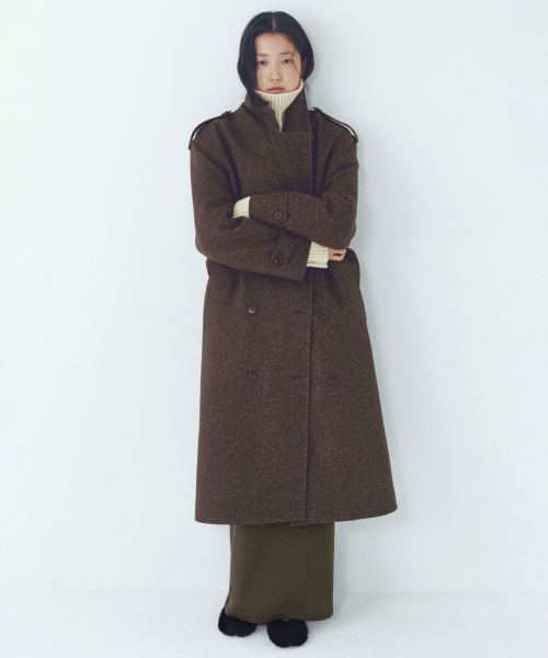 Wool Blended Tailored Maxi Long Coat_CTO148(Brown)