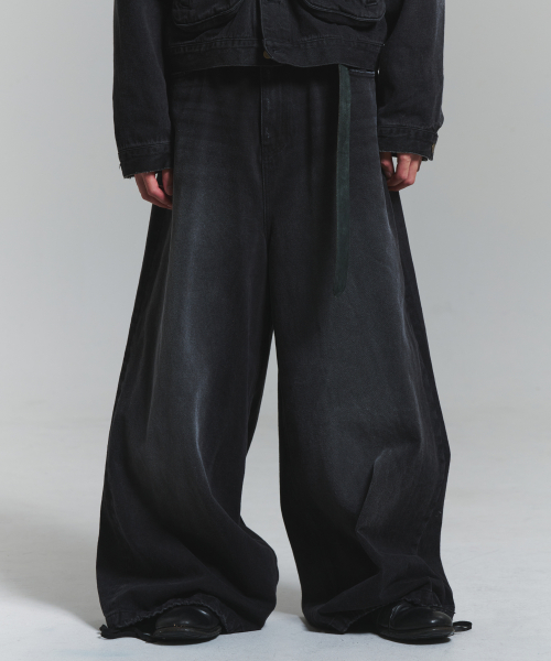labour washed black denim pants (washed)