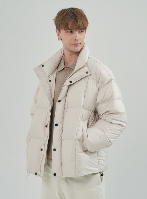 Пуховик с высоким воротником — Beige