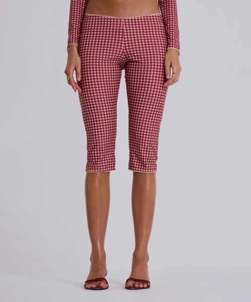(W) Капри BEACH CAPRI TROUSERS RED GINGHAM RED