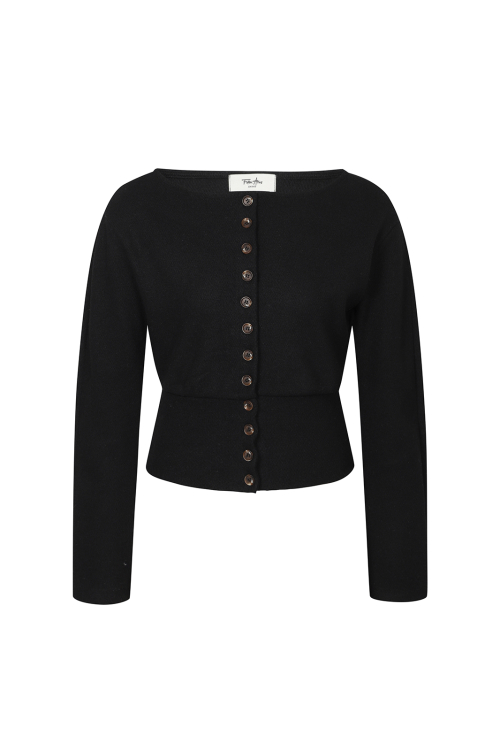 Snug knit cardigan Black