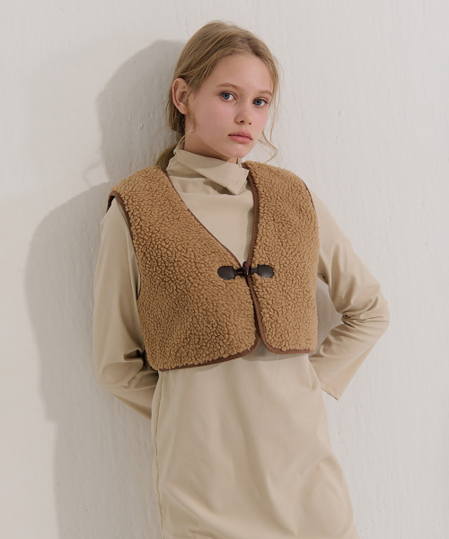 Буклированный жилет, Beige