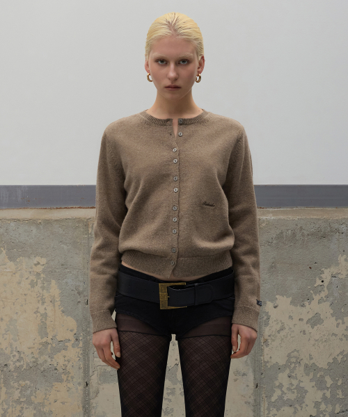 Essential Crewneck Cardigan - Beige