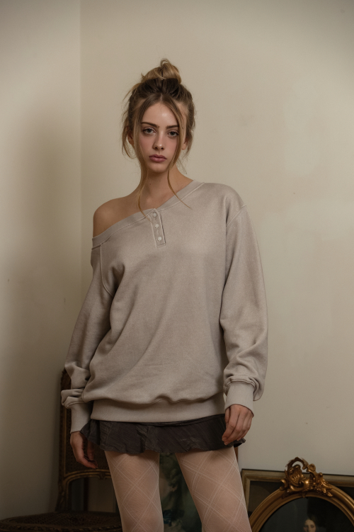 Latte one-off sweatshirt Cream beige