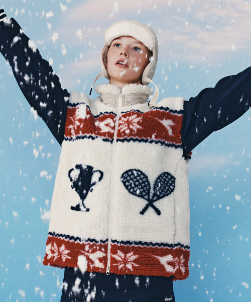 디아도라() 모르비 패턴 플리스 베스트 IVORY 상품 이미지