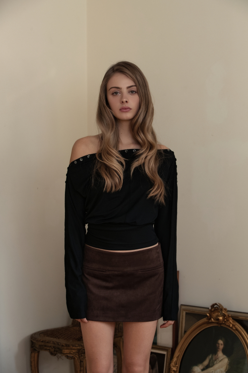 Button multi-way tee Black