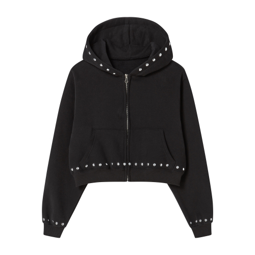 Худи на молнии с заклепками Cloud (Vintage Black)