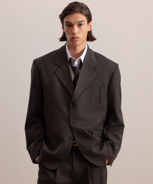 Шерстяной блейзер с кокеткой Ash Olive