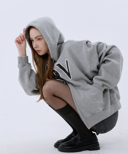 Легкое худи на молнии LT_Gray
