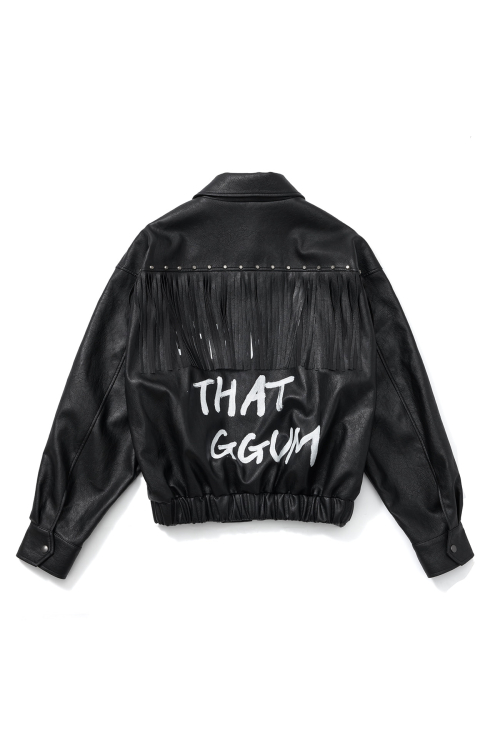 [GGUM X DEINET] FRINGE JACKET IN BLACK