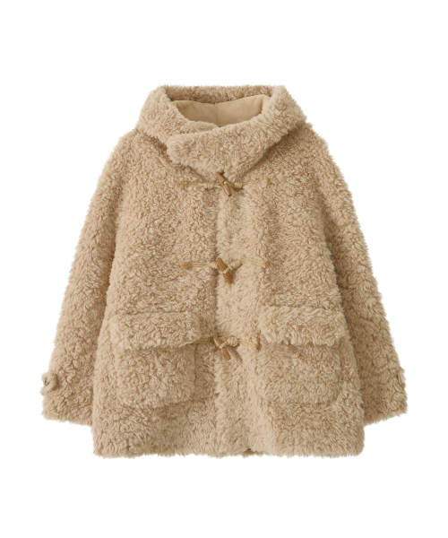 Hoody Fleece Coat (beige)