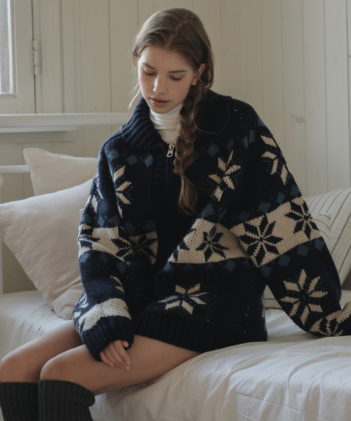 Snowflake Cowichan кардиган — Navy