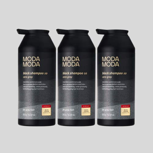 제로 그레이 블랙 10 새치 케어 3세대 샴푸 300g 3통