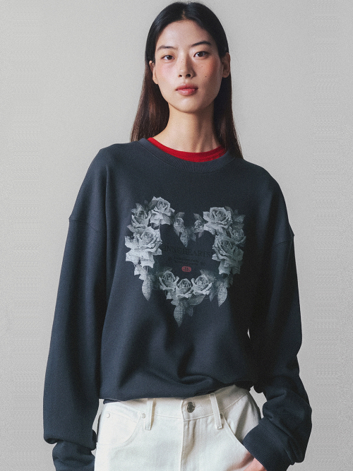 Heart Boom Sweatshirt Charcoal
