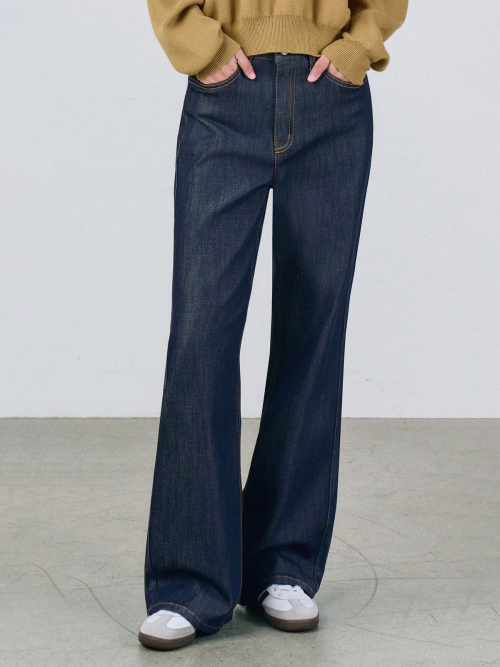 Non-faded Denim Pants Dark Blue