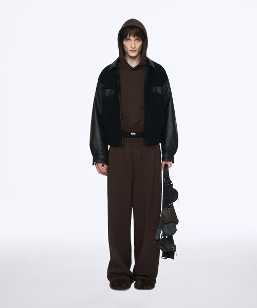 YUJI LOGO PATCH VARCITY JUMPER BLACK