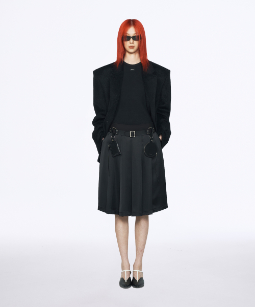 OVERSIZE WOOL ALPAKA TAILORED JACKET BLACK
