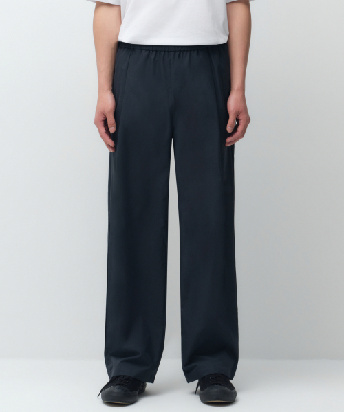 AIRY DOT WIDE BANDING PANTS [NAVY]