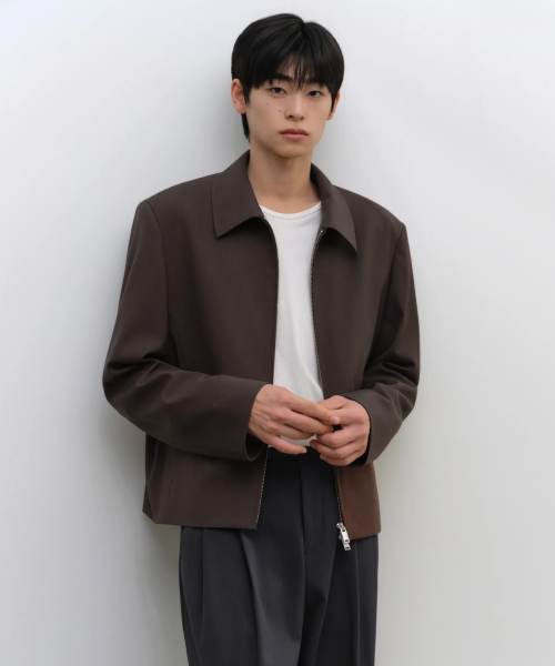 Минималистичный оверсайз жакет Woolish (Brown)