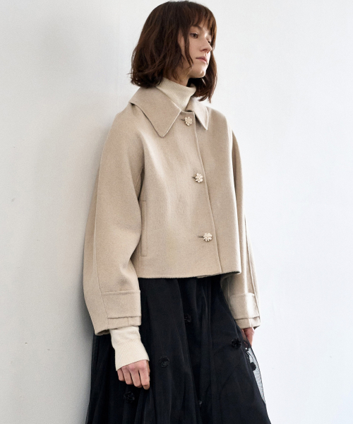 WOOL BLEND HANDMADE JACKET_IVORY