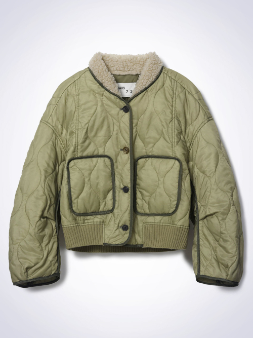 POCKET QUILTING JACKET LIGHT KHAKI