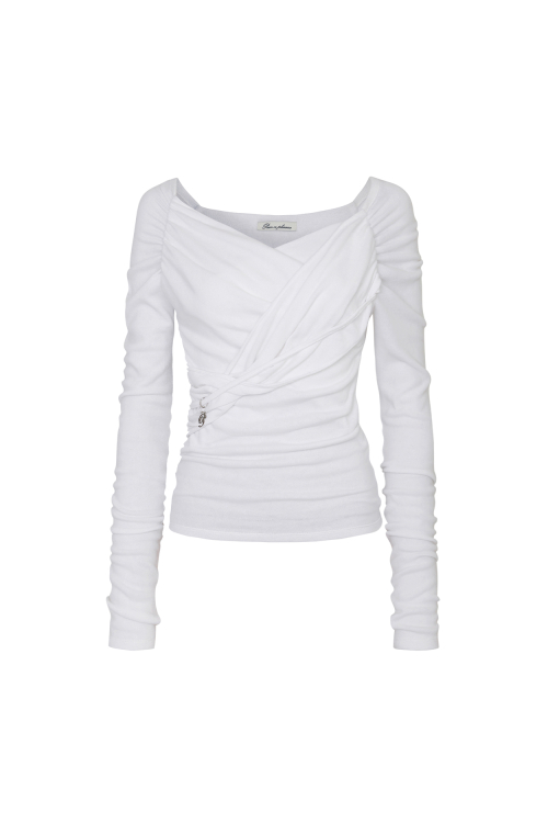 SOFT DRAPED OFF SHOULDER TOP white