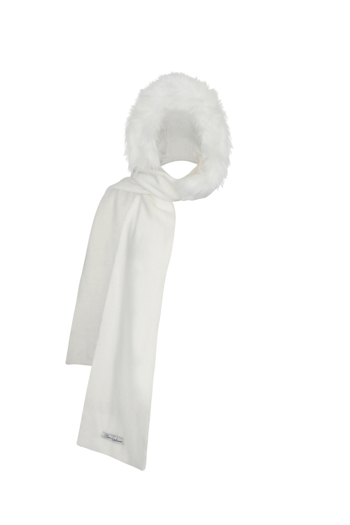 CARRIE HOODED MUFFLER ivory