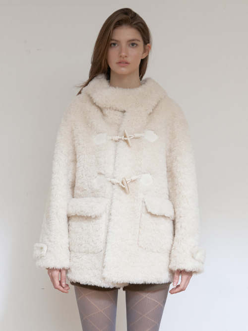 MUSINSA公式 | ASURA WOOL SHEARLING HOODIE MUSTANG (IVORY)