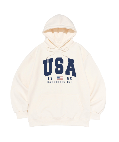 Худи с американским логотипом (Ivory)
