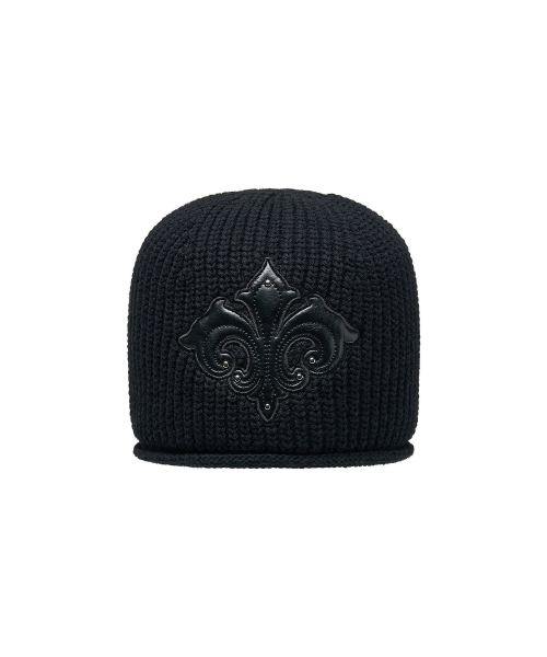 Imperium Leather Patch Beanie_[Black]