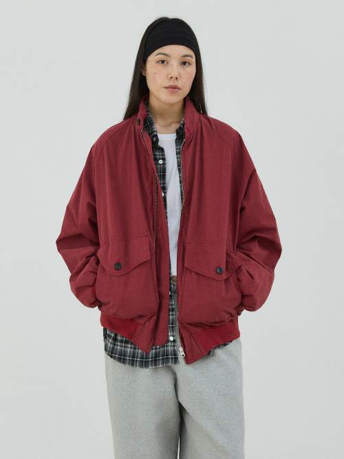 Washed Utility Raglan Jacket - Bugundy