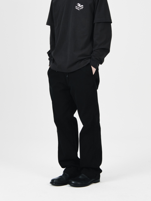 GARMENT DYED PANTS - BLACK