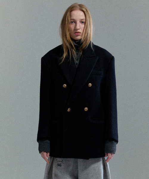 Полупальто Heavy Wool Double, Navy