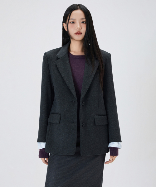 울 혼방 테일러드 배색자켓_MIWJKG221B
