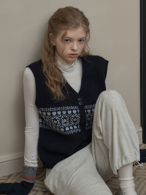 Жилет на пуговицах с узором Fair Isle