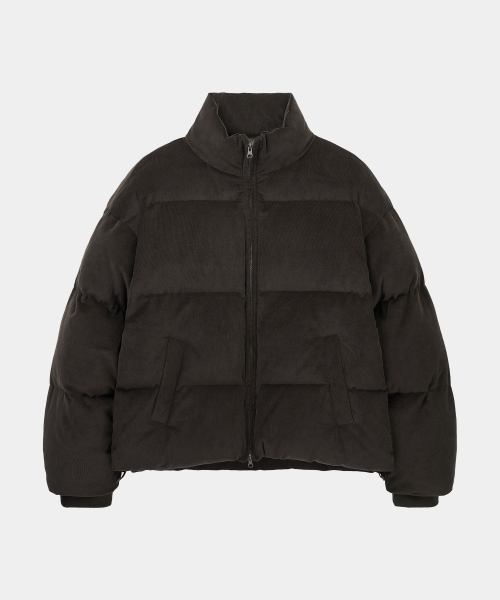Вельветовый короткий пуховик Skate Brown
