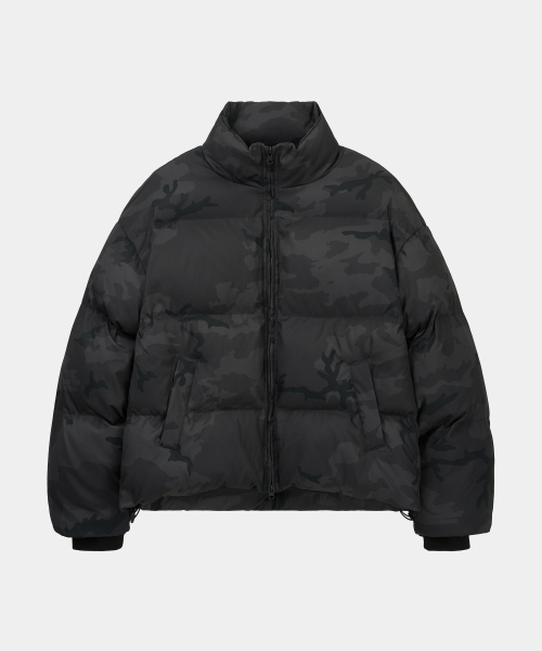Зимний пуховик-куртка Winter Camouflage, укороченный, Black