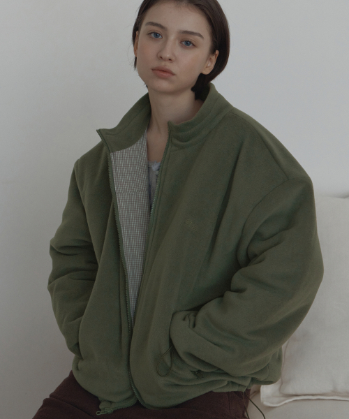 reversible zip up jacket_light khaki