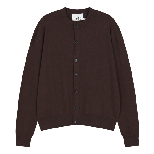 411 Wool Round Cropped Cardigan [Brown]
