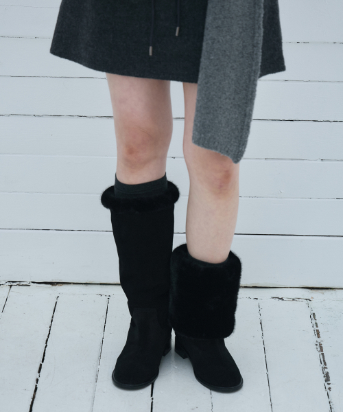 GRAND FUR LONG BOOTS (BLACK)