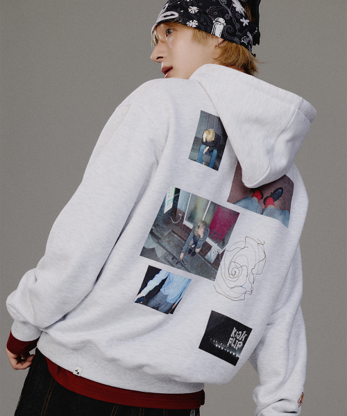 카비시() CAVISH × KickFlip Donghwa MY FIRST PIC HOODIE LIGHT GREY(CV2FFUM400C) 상품 이미지